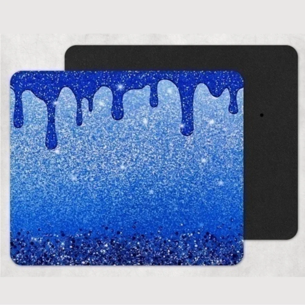 BLUE Glitter Drip Mousepad